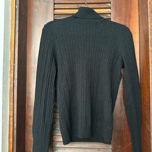 JCrew black cable sweater cashmere